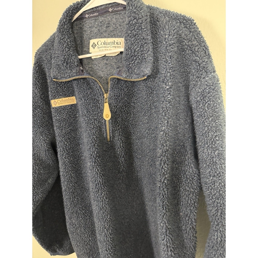 Columbia Sportswear Sherpa Fleece 1/4 Zip Pullover Jacket Blue XL - Picture 3 of 4